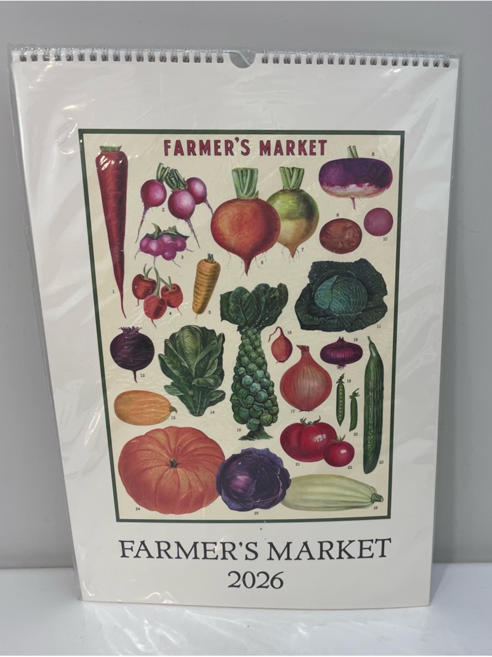 CAVALLINI & Co. Farmers Market 2026 Large Calendar 19.5” x 13.5”